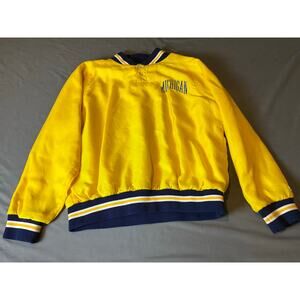 Vintage Michigan Pullover Jacket BIKE Brand Yellow Blue Varsity Windbreaker Mens